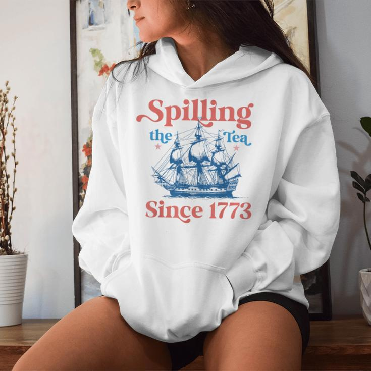 Spilling The Tea Since 1773 Vintage Us History Teacher Women Hoodie Gifts for Her