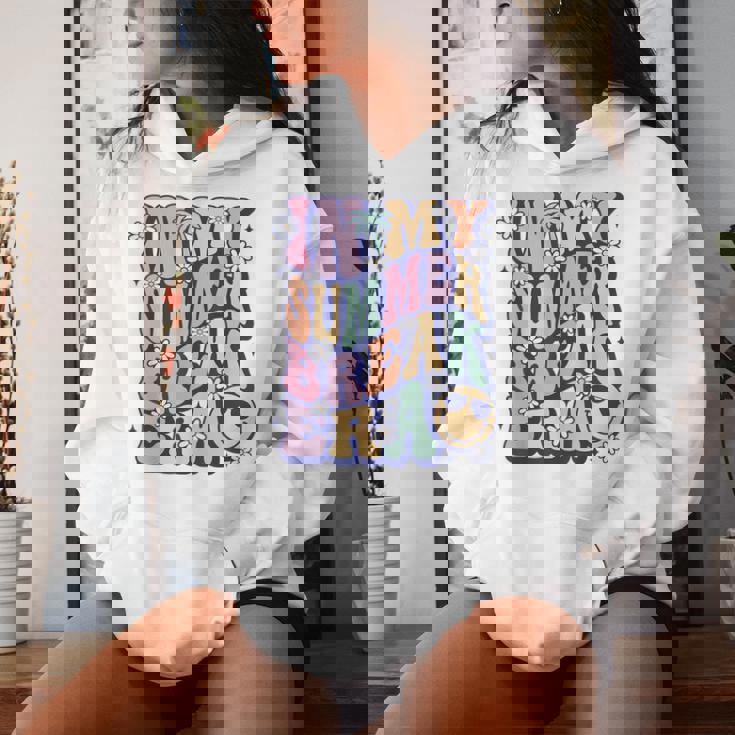 In My Summer Break Era Groovy Smile Face Summer Vacation Women Hoodie Gifts for Her