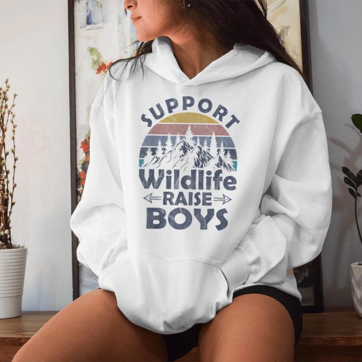 Support Wildlife Raise Boys Mom Of Boys Women Hoodie Gifts for Her