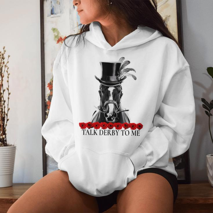 Talk Derby To Me Derby Day Horse Racing Lover On Derby Day Women Hoodie Gifts for Her