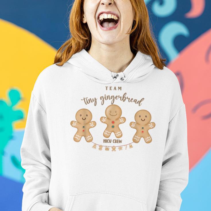 Team Tiny Gingerbread Nicu Crew Neonatal Icu Nurse Christmas Women Hoodie Gifts for Her