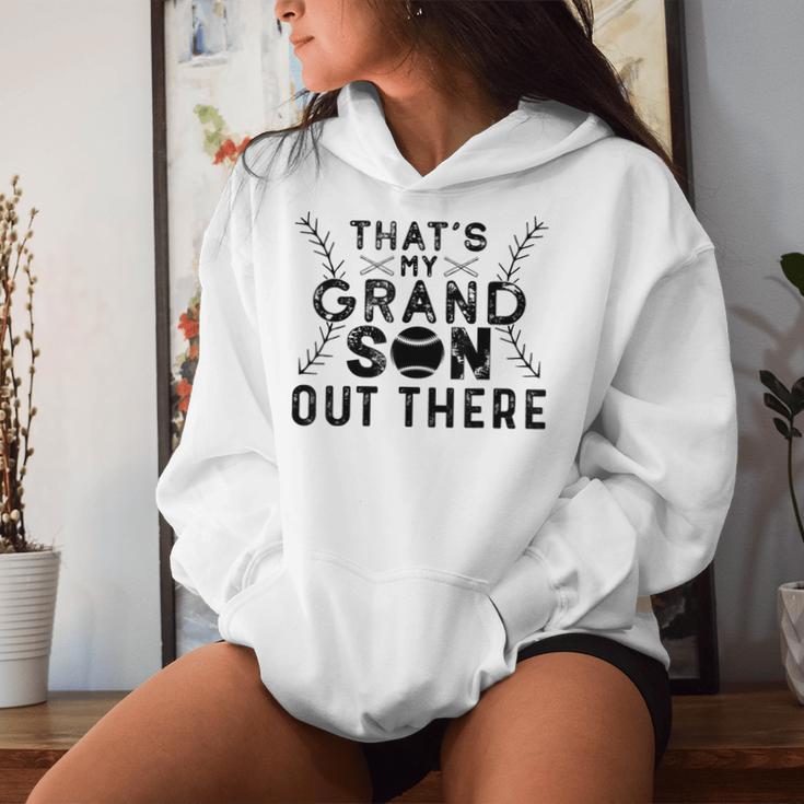 That's My Grandson Out There Baseball Grandma Women Hoodie Gifts for Her