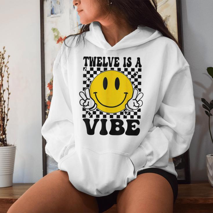 Twelve Is A Vibe 12Th Birthday Groovy Boys Girls 12 Year Old Women Hoodie Gifts for Her