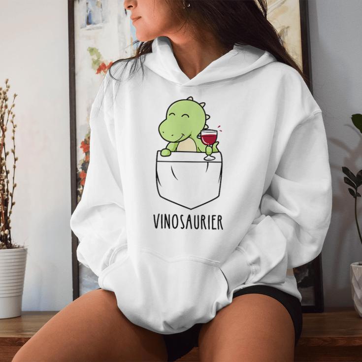 Vinosaur Wine Lover Dinoino Dinosaur Wine Drinker Kapuzenpullover für Damen Geschenke für Sie