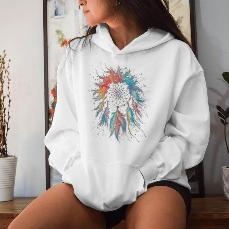 Vintage Boho Dream Catcher Watercolor Women Hoodie Gifts for Her