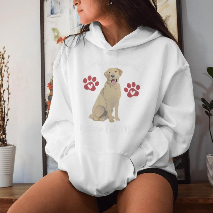 Worlds Awesomest Yellow Lab Mom Dog Lover Saying Quote Women Hoodie Gifts for Her