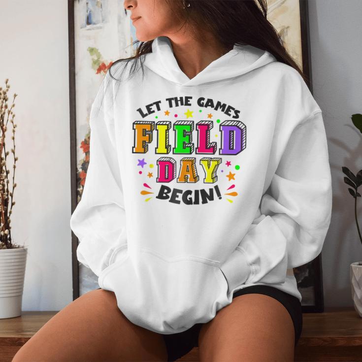 Yellow Field Day Let Games Start Begin Kid Boy Girl Teacher Women Hoodie Gifts for Her