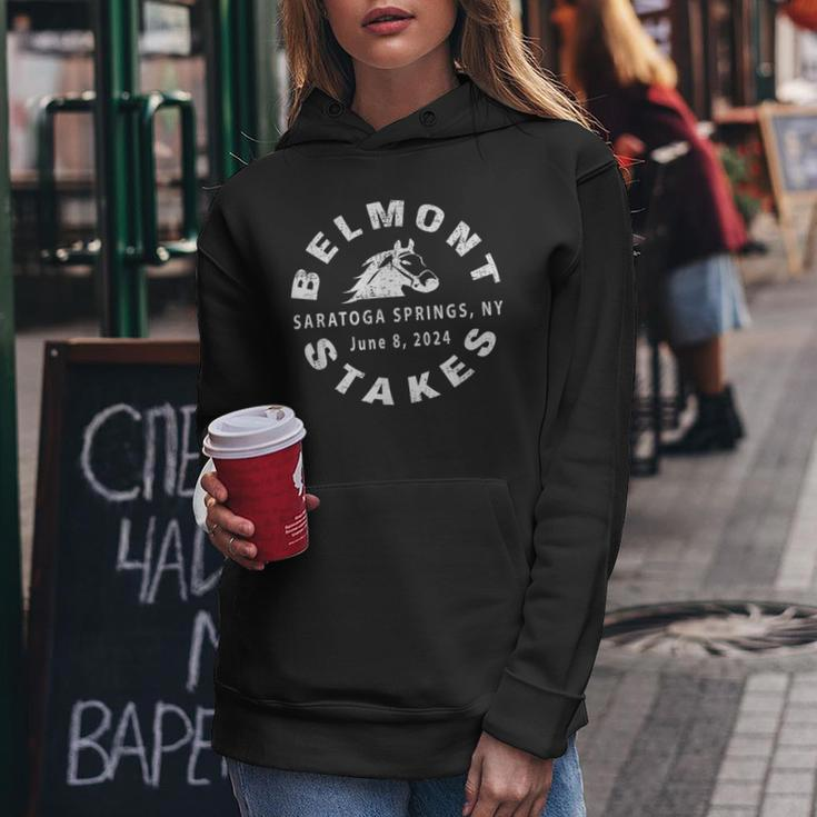 2024 Belmont Stakes Saratoga Springs Horse Race Fan Vintage Women Hoodie Funny Gifts