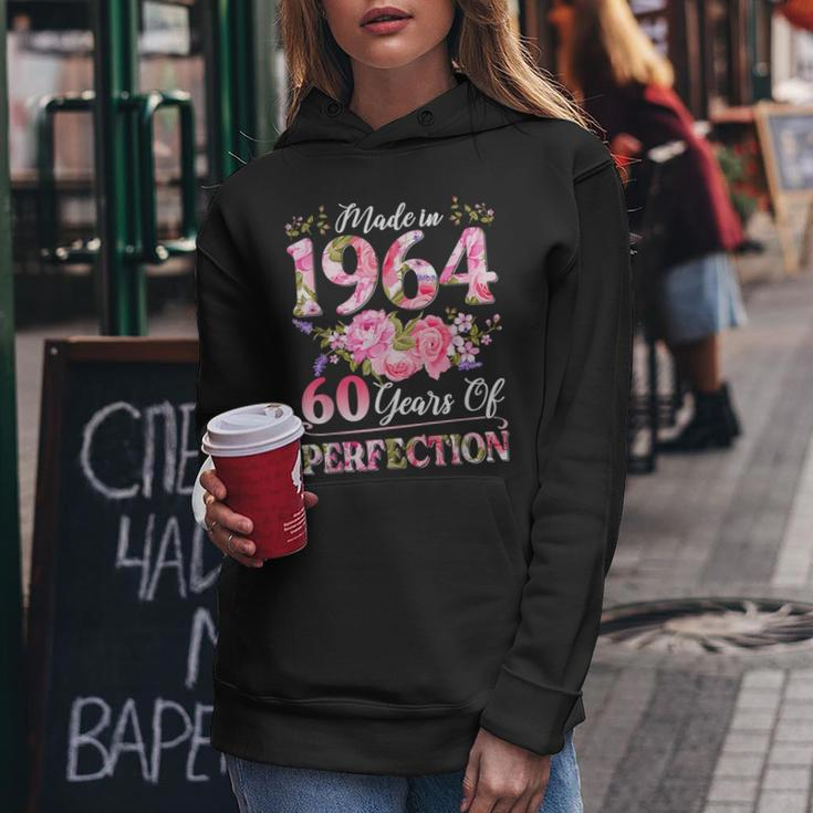 60 Year Old Made In 1964 Birthday Floral 60Th Birthday Women Women Hoodie Funny Gifts