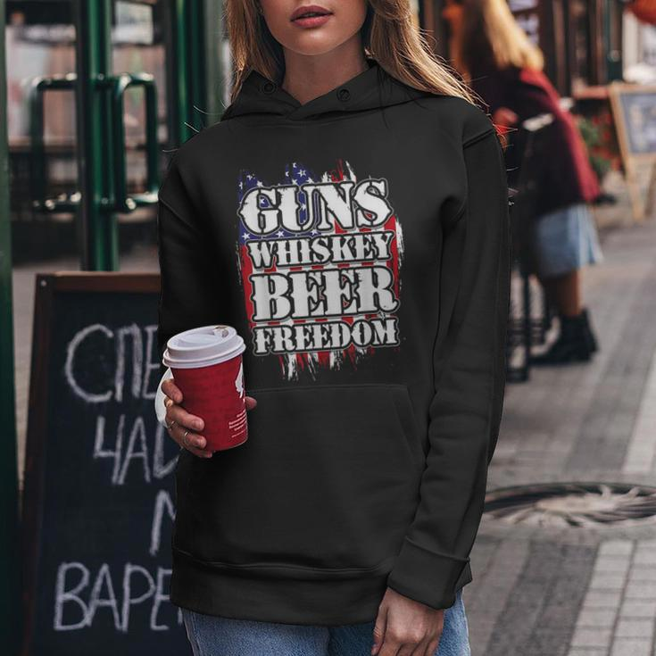 American Flag Guns Whiskey Beer Freedom Women Hoodie Unique Gifts