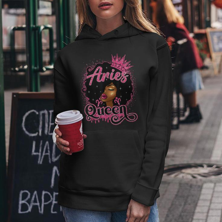 Aries Queen Birthday Afro Natural Hair Girl Black Women Women Hoodie Funny Gifts