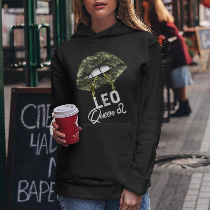 Army Leo Queen Lips Camouflage Military Green Women Hoodie Unique Gifts