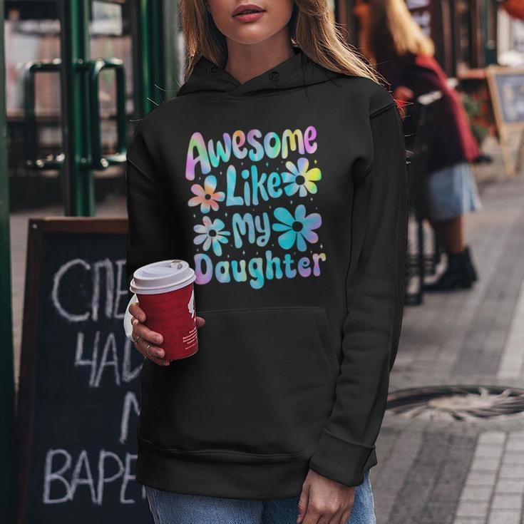 Awesome Like My Daughter Mommy Groovy Graphic Mother's Day Women Hoodie Personalized Gifts