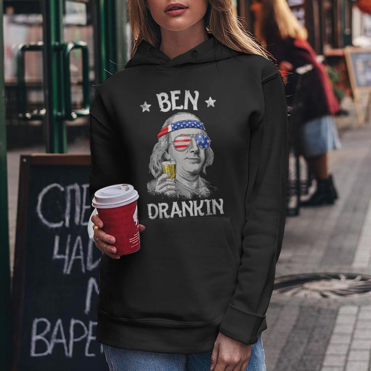 Ben Drankin 4Th Of July Benjamin Franklin Usa Flag Women Hoodie Personalized Gifts