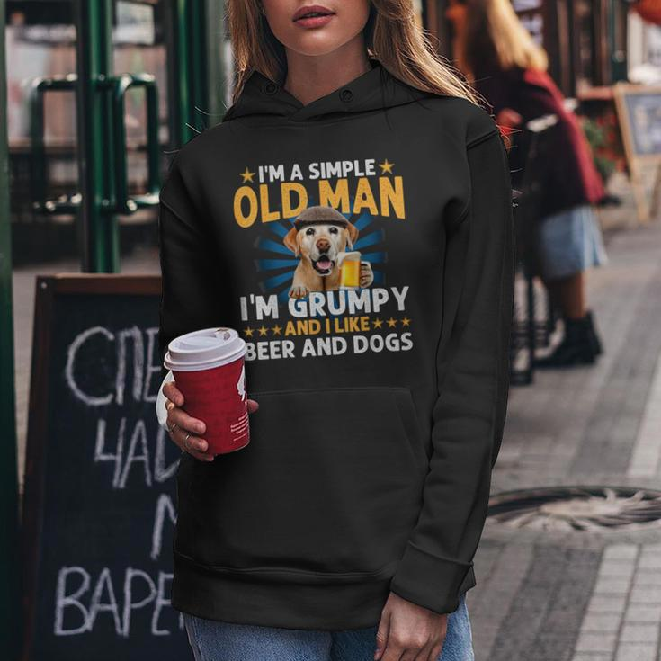 Bichon I’M A Simple Old Man I’M Grumpy&I Like Beer&Dogs Fun Women Hoodie Funny Gifts