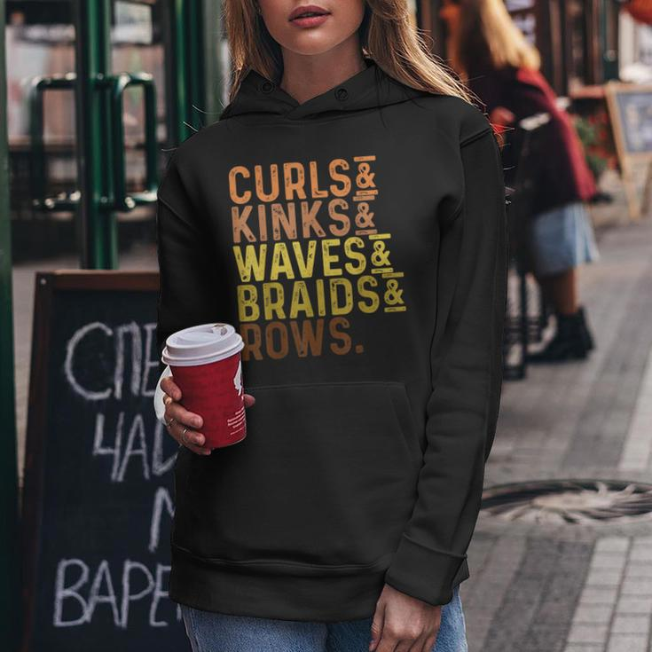 Black History Month Women's Curls Kinks Waves Braids Rows Women Hoodie Unique Gifts