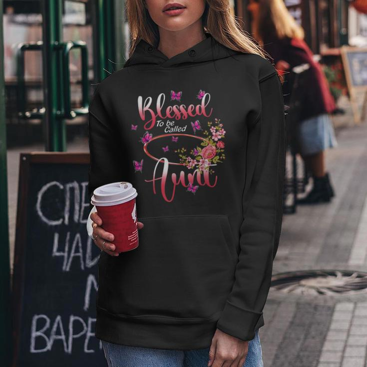 Blessed To Be Called Aunt Cute Flower Happy Women Hoodie Funny Gifts