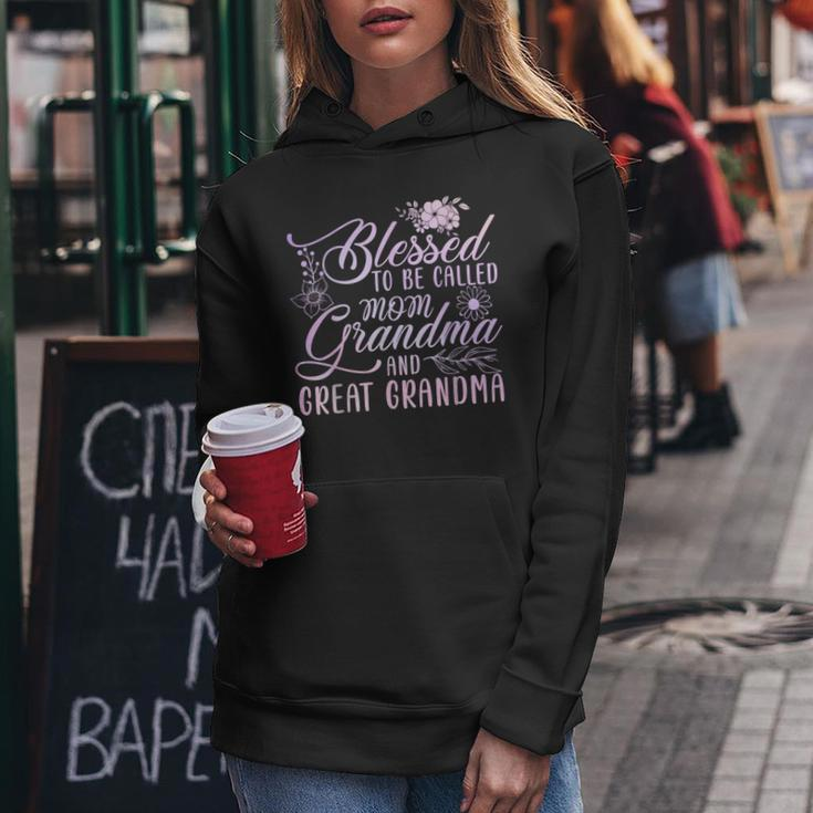 Blessed To Be Called Mom Grandma And Great Grandma Flower Women Hoodie Unique Gifts