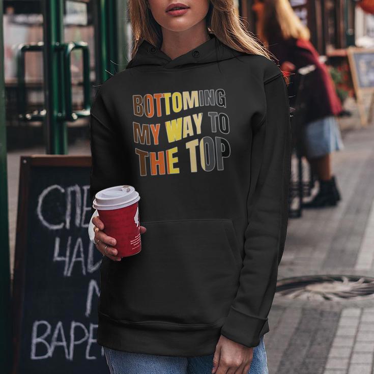 Bottoming My Way To Top Gay Bear Rainbow Flag Cruising Women Hoodie Unique Gifts