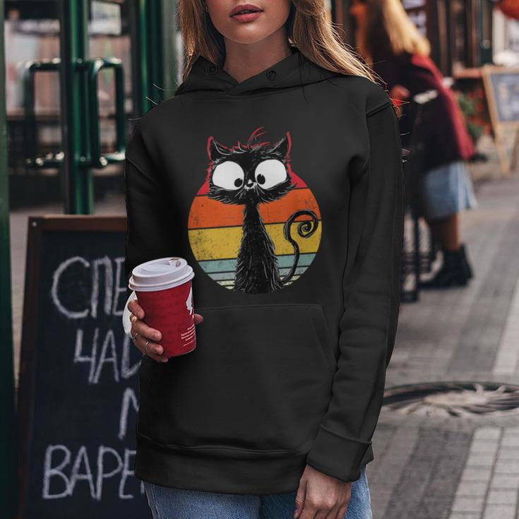 Cat Mummy Cute Retrointage Cat Sunset Cat Kapuzenpullover für Damen Lustige Geschenke