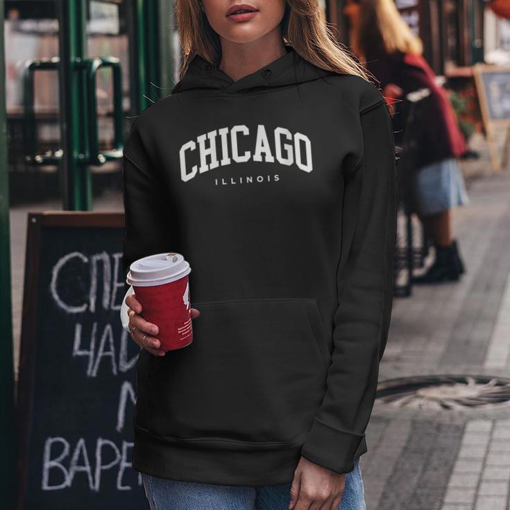 Chicago Illinois Vintage Varsity Style College Group Trip Women Hoodie Unique Gifts