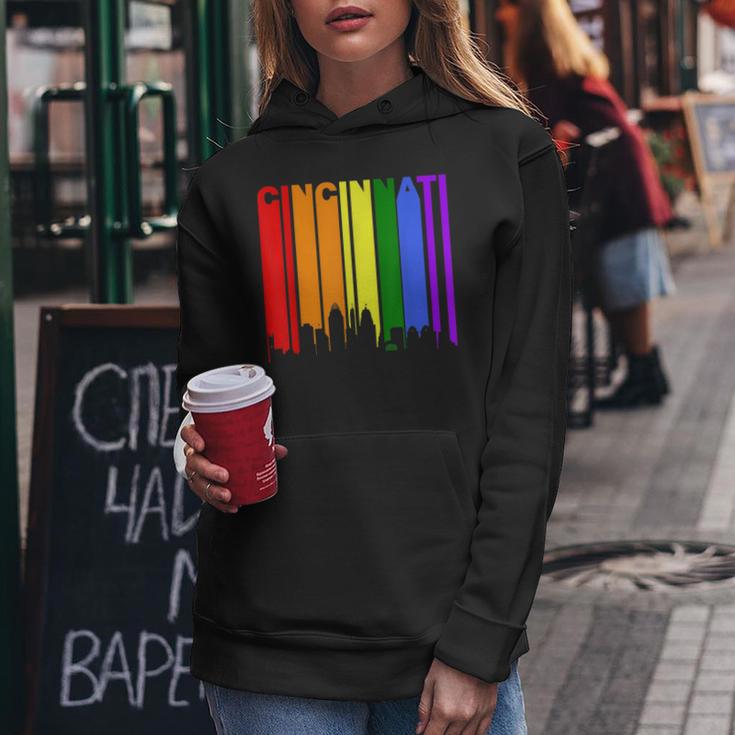 Cincinnati Ohio Downtown Rainbow Lgbt Gay Pride Women Hoodie Unique Gifts