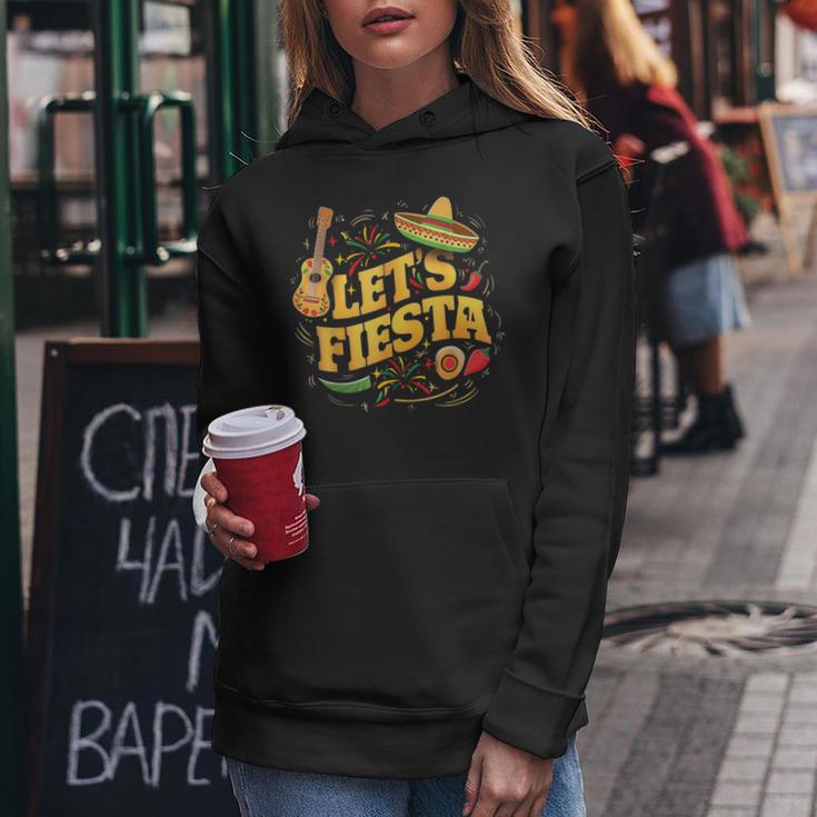 Cinco De Mayo Mexican Music Guitar Cactus Let's Fiesta Women Hoodie Unique Gifts