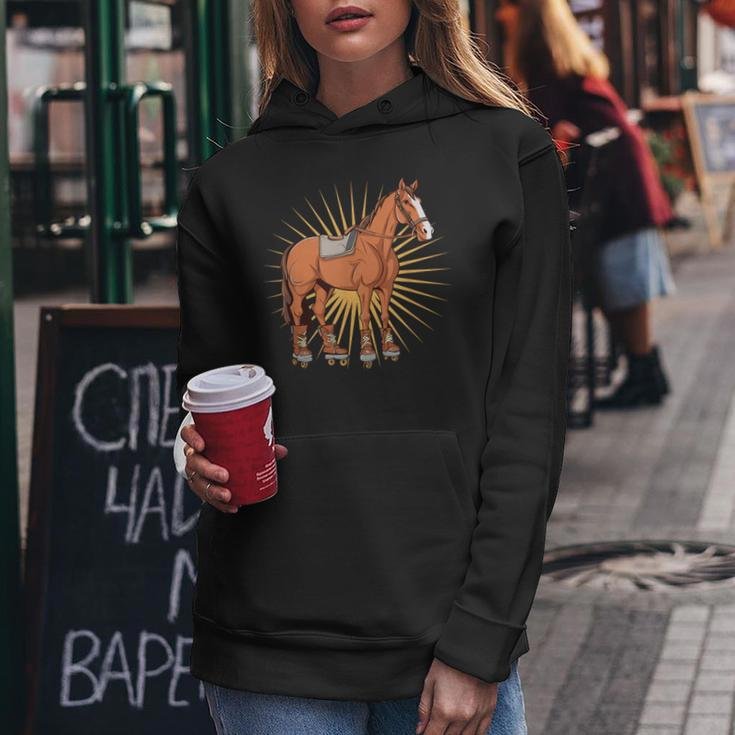 Cool Horse Farm Animal Roller Skating Women Hoodie Unique Gifts
