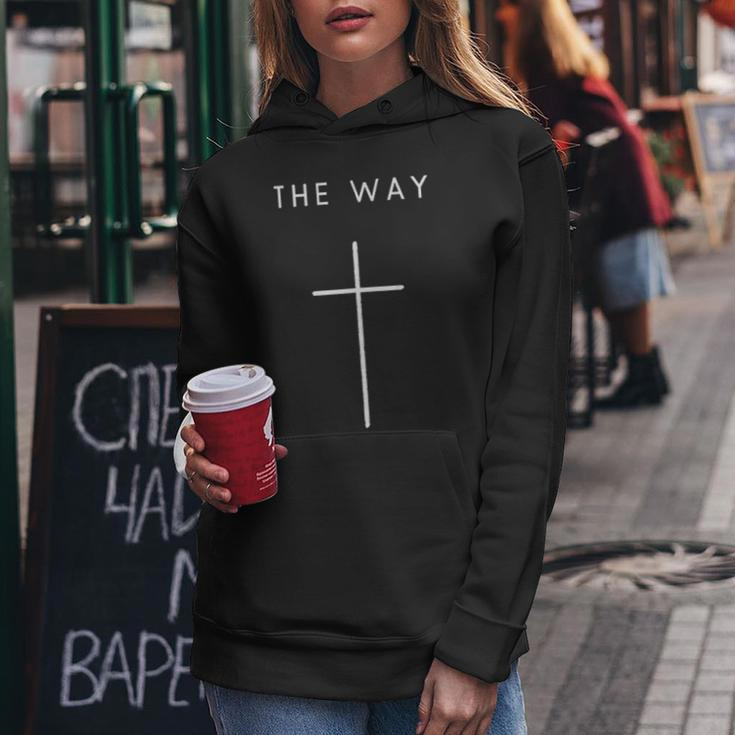 The Way Cross Minimalist Christian Religious Jesus Women Hoodie Personalized Gifts