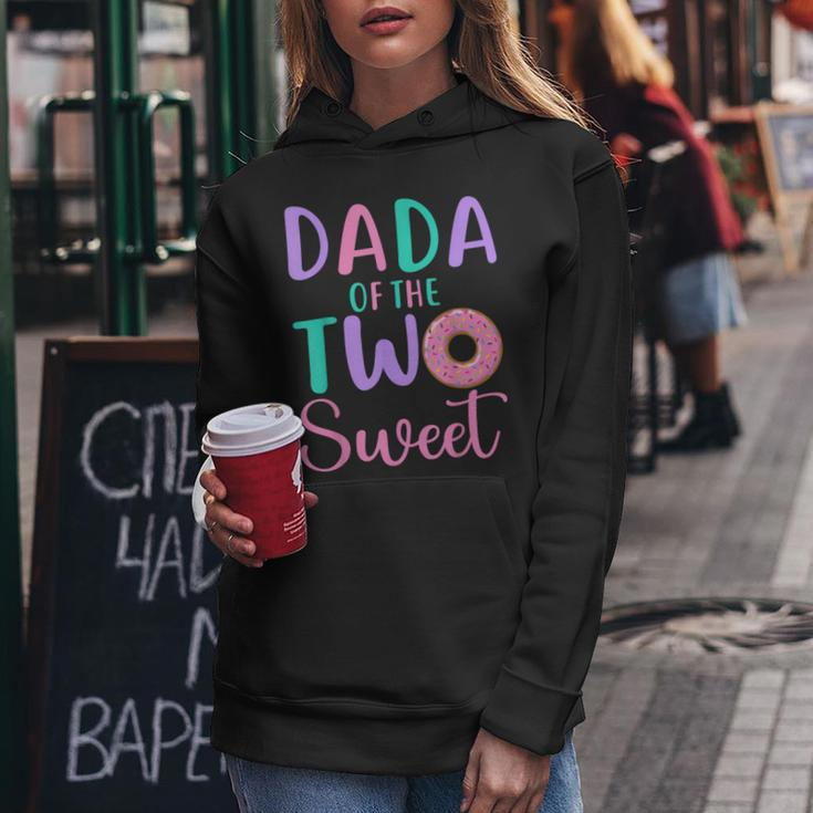 Dada Of The Two Sweet Dad 2Nd Birthday Girl Donut Party Women Hoodie Unique Gifts