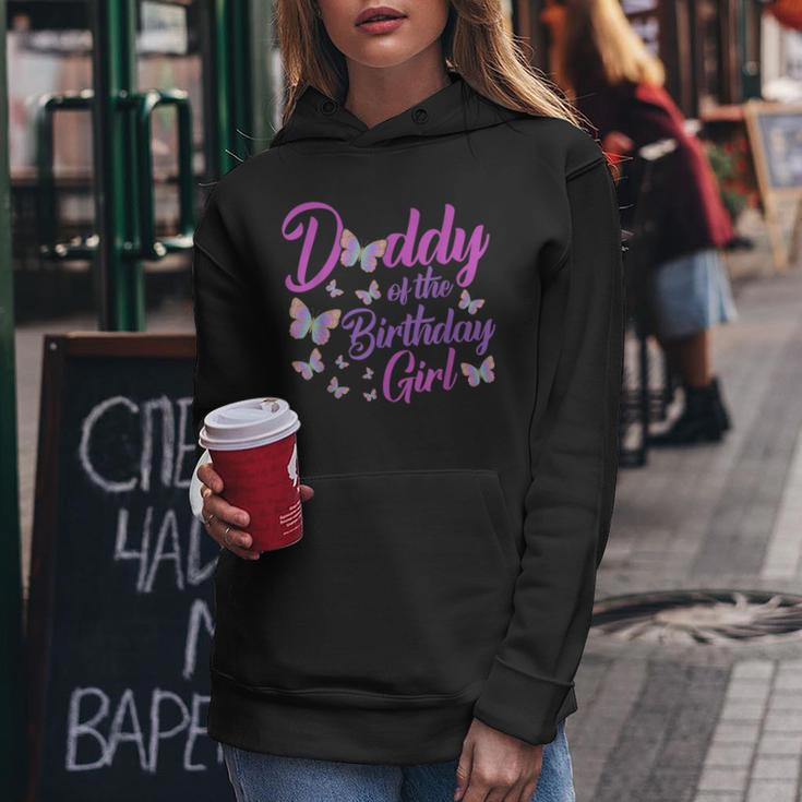 Daddy Of The Birthday Girl Butterfly Dad Father 1St Women Hoodie Personalized Gifts