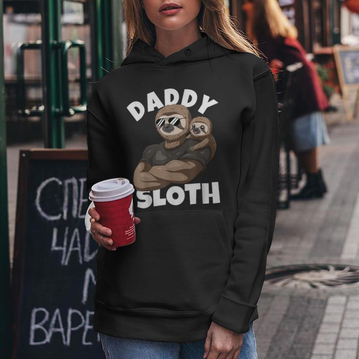 Daddy Sloth With Sloth Dad On Fathers Day Women Hoodie Unique Gifts