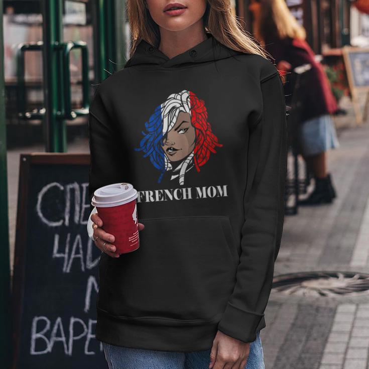 Damen Französische Wurzeln Mama Frankreich Flagge Pierced Woman Dreadlocks Frankreich Kapuzenpullover für Damen Lustige Geschenke