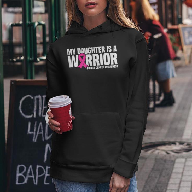 My Daughter Is A Warrior Pink Ribbon Breast Cancer Awareness Women Hoodie Unique Gifts