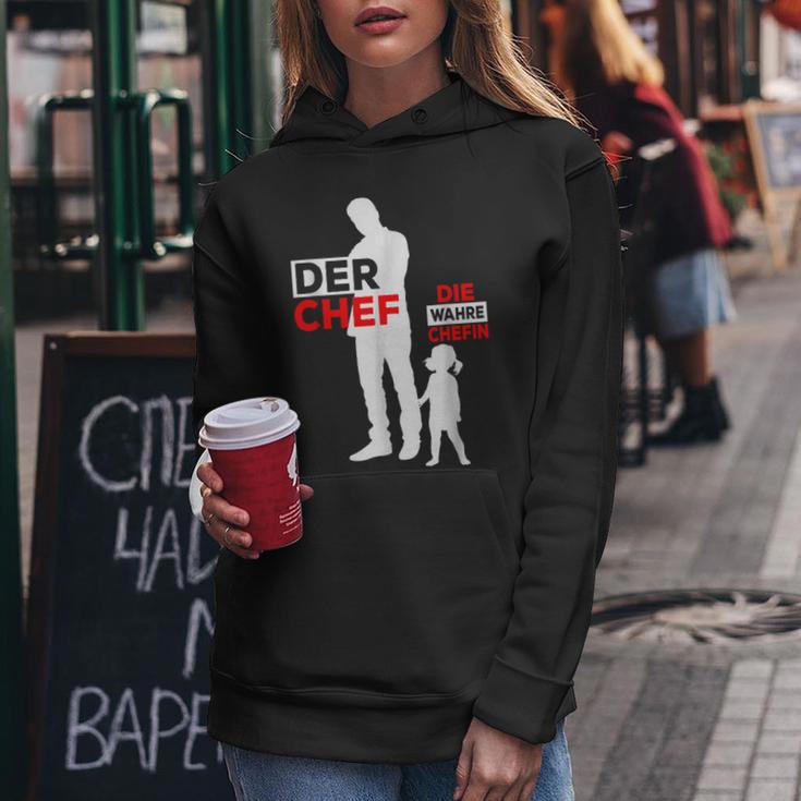 Der Wahre Chef The True Boss Father Daughter Partner Kapuzenpullover für Damen Lustige Geschenke