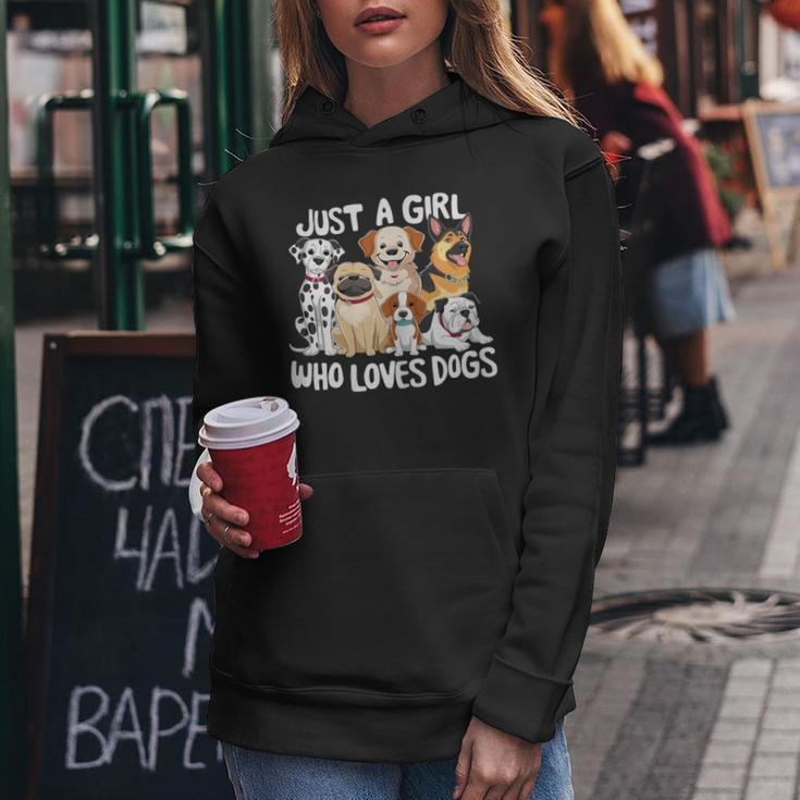 Dog Lover Just A Girl Who Loves Dogs Women Hoodie Funny Gifts