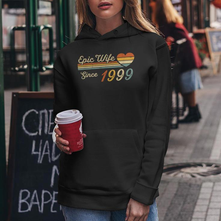 Epic Wife Since 1999 Vintage Wedding Anniversary Women Hoodie Unique Gifts