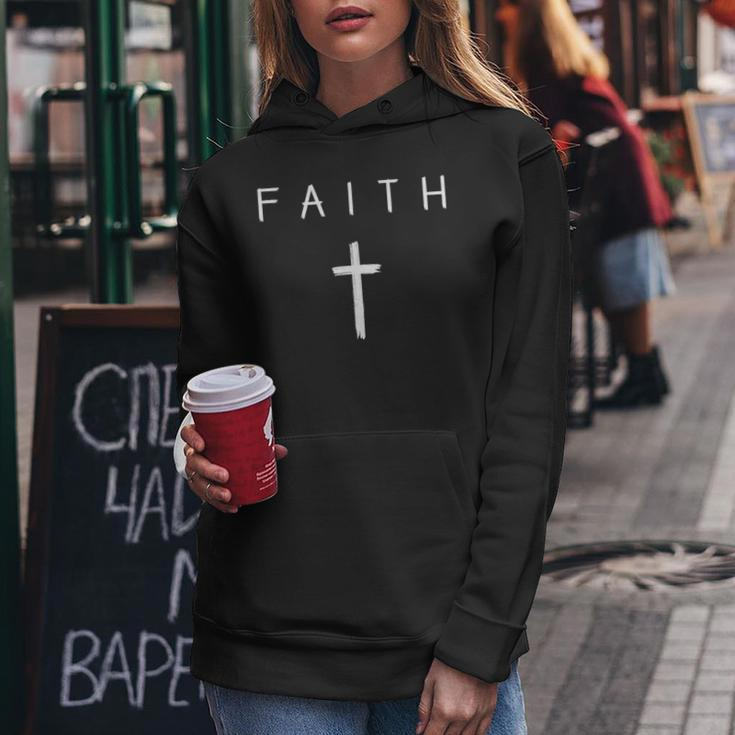 Faith Cross Subtle Christian Minimalist Religious Faith Women Hoodie Unique Gifts
