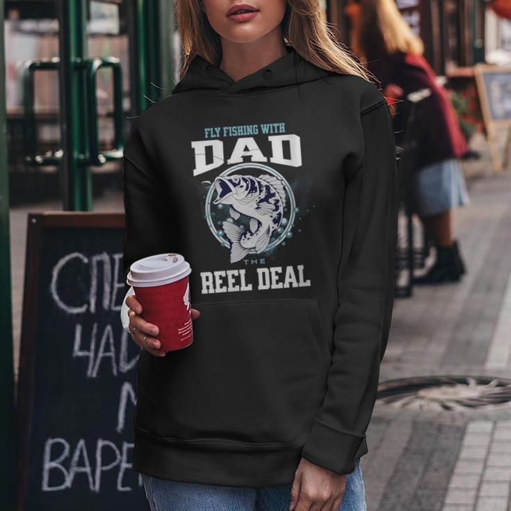 I Am Fishing With Dad The Reel Deal Fathers Day Vintage Women Hoodie Unique Gifts