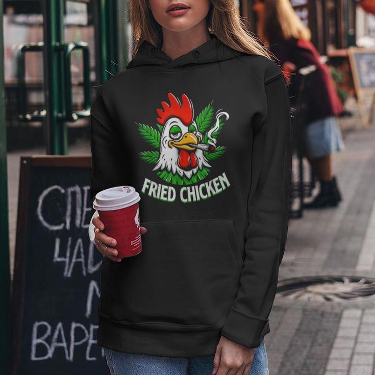 Fried Smoking Chicken 420 Marijuana Weed Leaf Pots 420 Women Hoodie Unique Gifts
