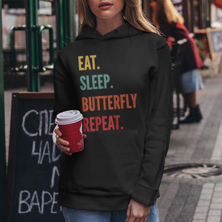 Butterfly Watching Eat Sleep Butterfly Watching Women Hoodie Unique Gifts
