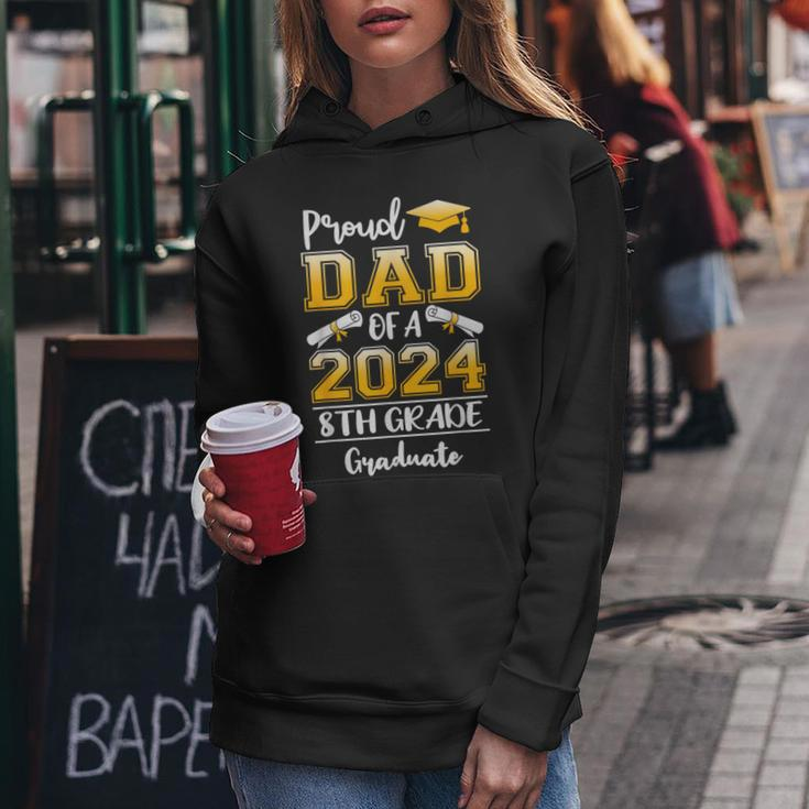 Proud Dad Of A Class Of 2024 8Th Grade Graduate Women Hoodie Personalized Gifts