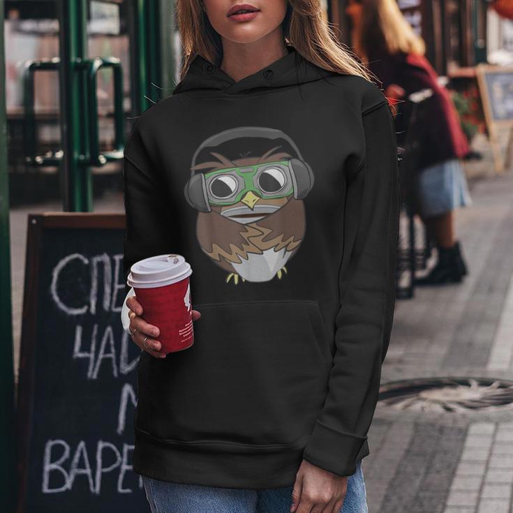 Sarcastic Coffee & Owl Lovers Cute Vintage Gamer Women Hoodie Unique Gifts