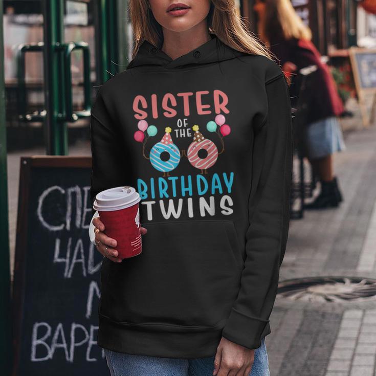 Sister Of The Birthday Twins Donut Women Hoodie Unique Gifts