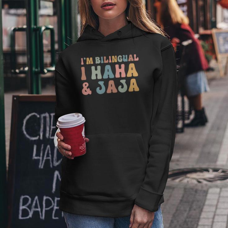 Spanish Teacher Groovy I'm Bilingual I Haha And Jaja Women Hoodie Unique Gifts