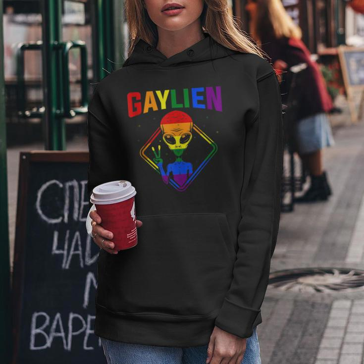 Gay Alien Lgbtq Pride Colorful Rainbow Sign Women Hoodie Unique Gifts