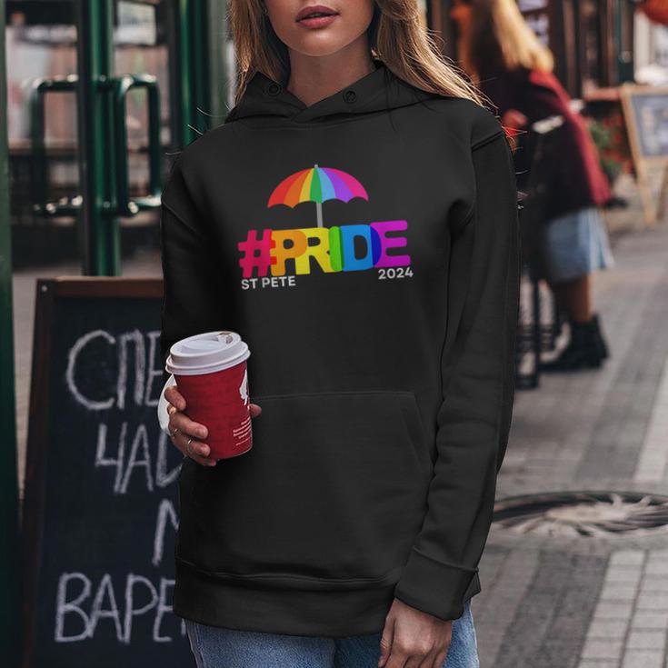 Gay Pride St Pete Florida 2024 Rainbow Flag Lgbtqia Ally Women Hoodie Unique Gifts