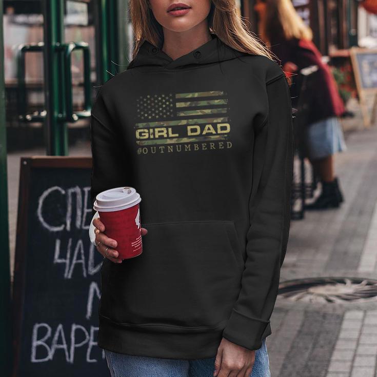 Girl Dad Outnumbered Us Flag Fathers Day From Wife Daughter Women Hoodie Unique Gifts