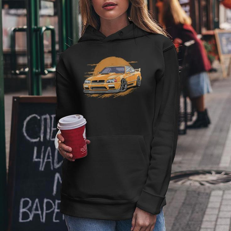 Girl Jdm Japanese Drift Car Vintage Sunset Graphic Night Women Hoodie Unique Gifts