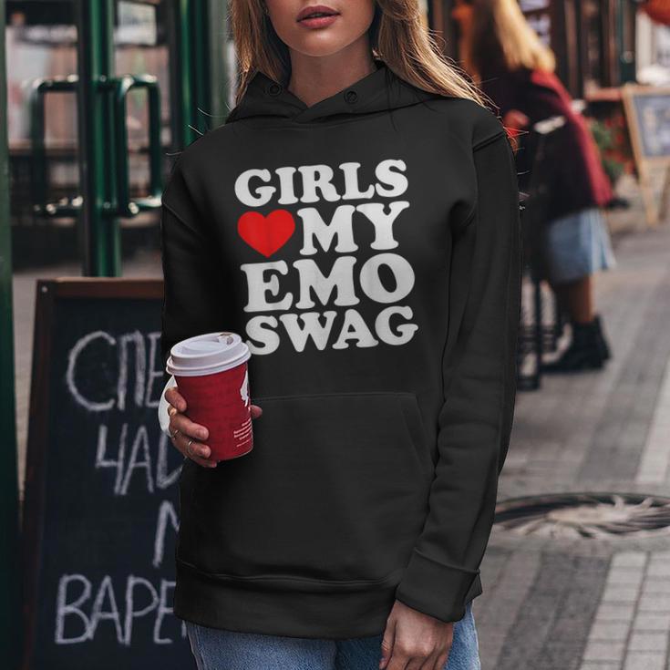 Girls Love My Emo Swag Lustiges Mädchenherz My Emo Punk Kapuzenpullover für Damen Lustige Geschenke